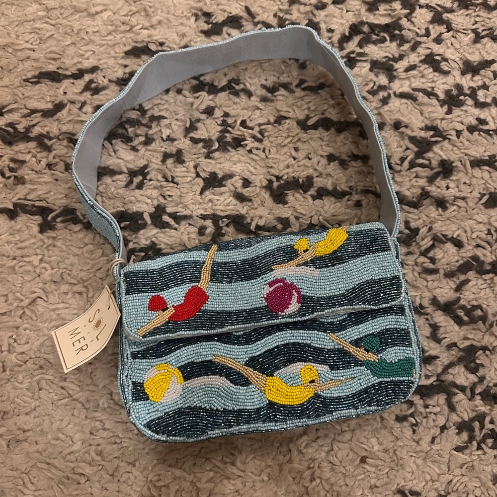 NWT 💦 Sol and Mer Beaded Embroidered Swimmer Handbag